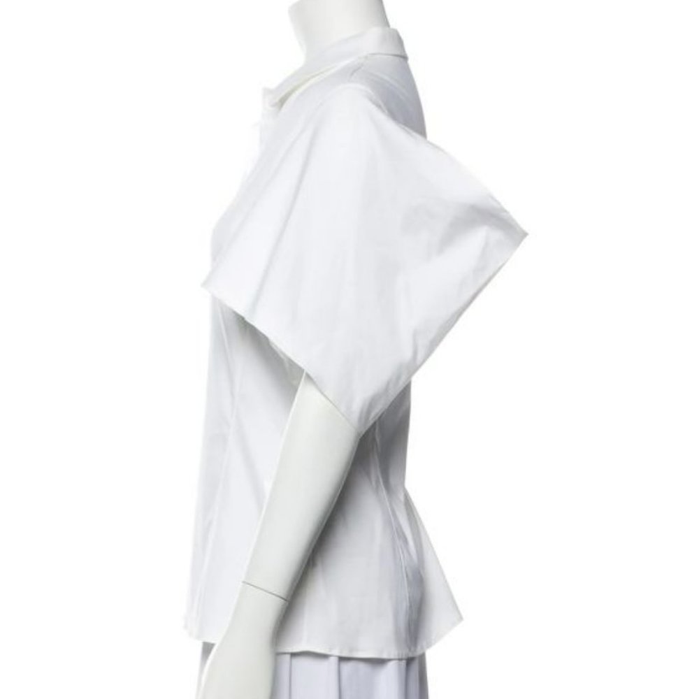 Jil Sander - sculptural sleeve cotton button-up shirt - sz36